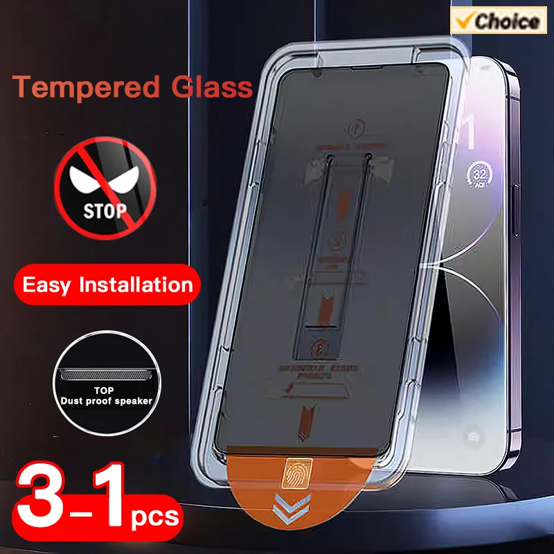 Glass Protector Auto - Verre trempé Anti-espion pour iPhone 15