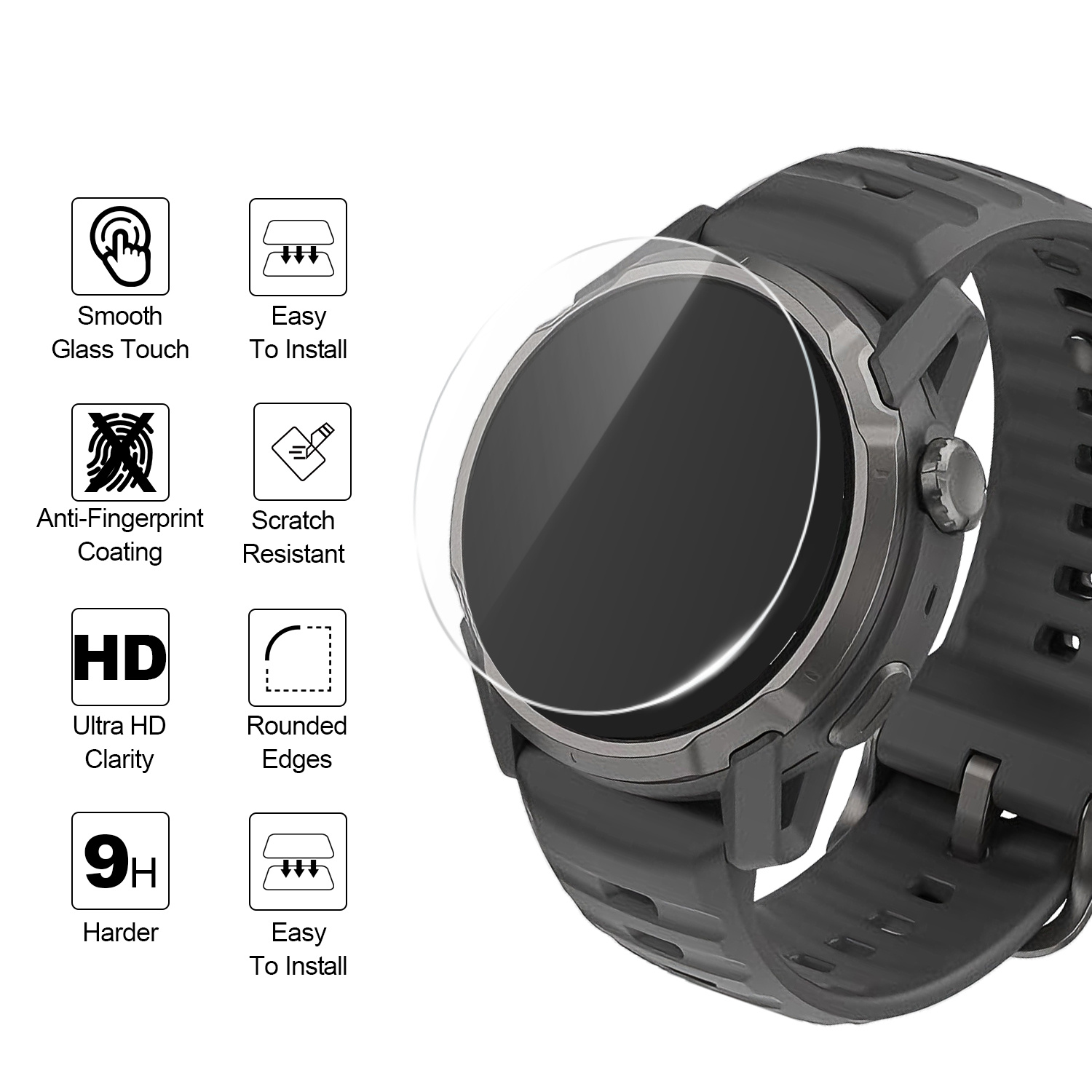 Protecteur d'écran pour montre - Tempered Glass Screen 9H avis et prix